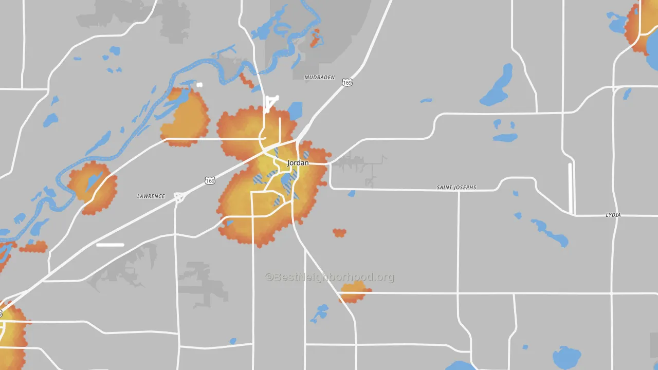 Bike Grade map of 55352, MN