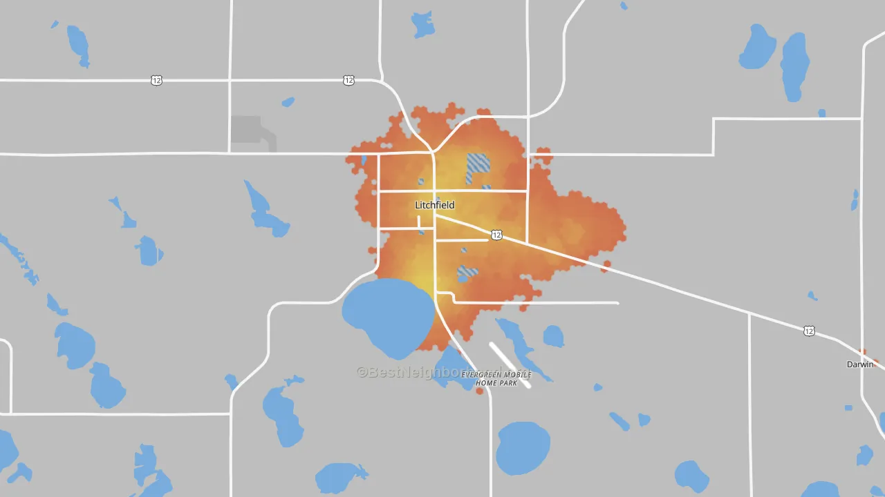 Bike Grade map of 55355, MN