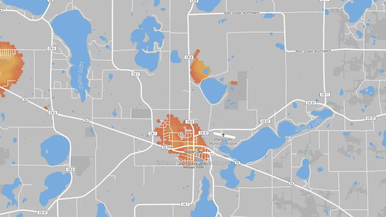 Bike Grade map of 55358, MN