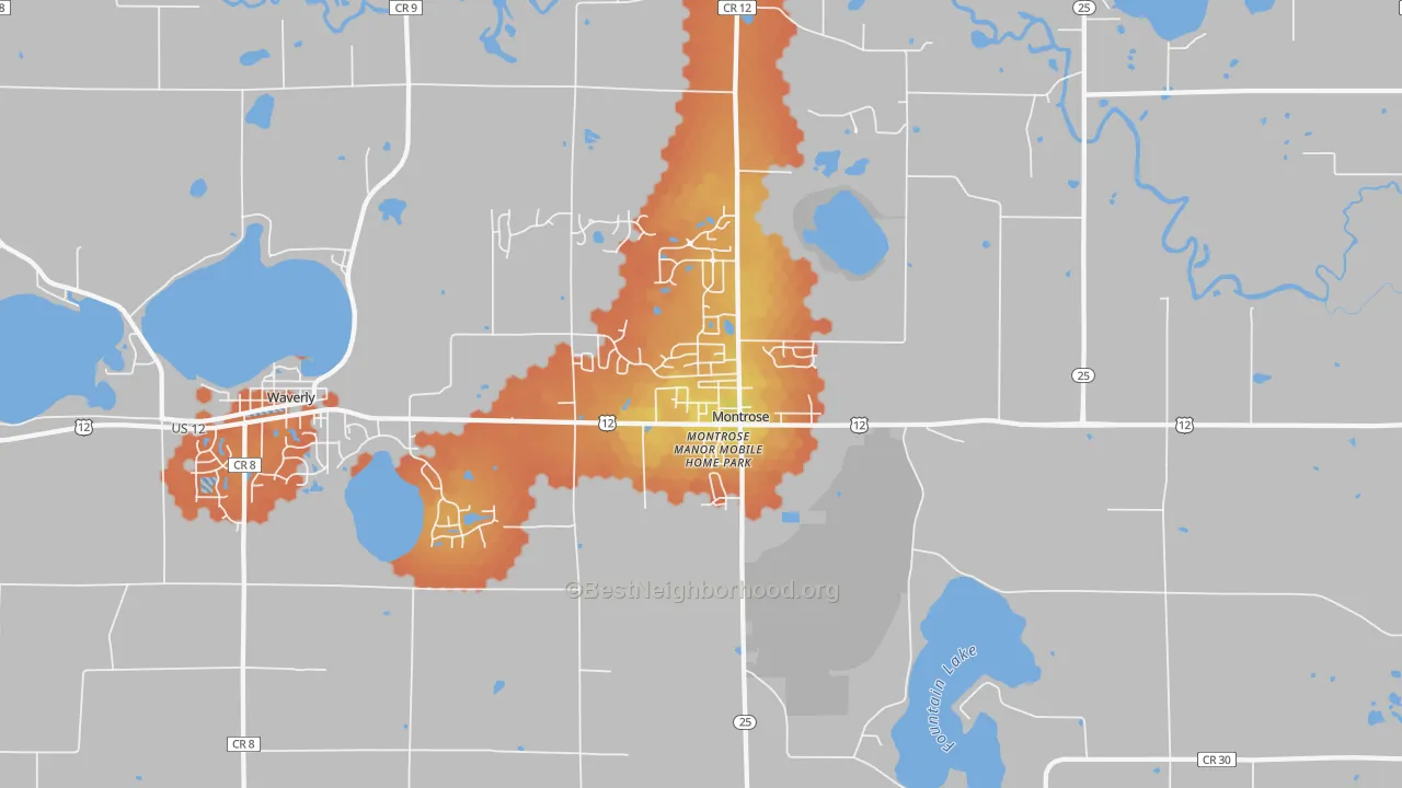 Bike Grade map of 55363, MN