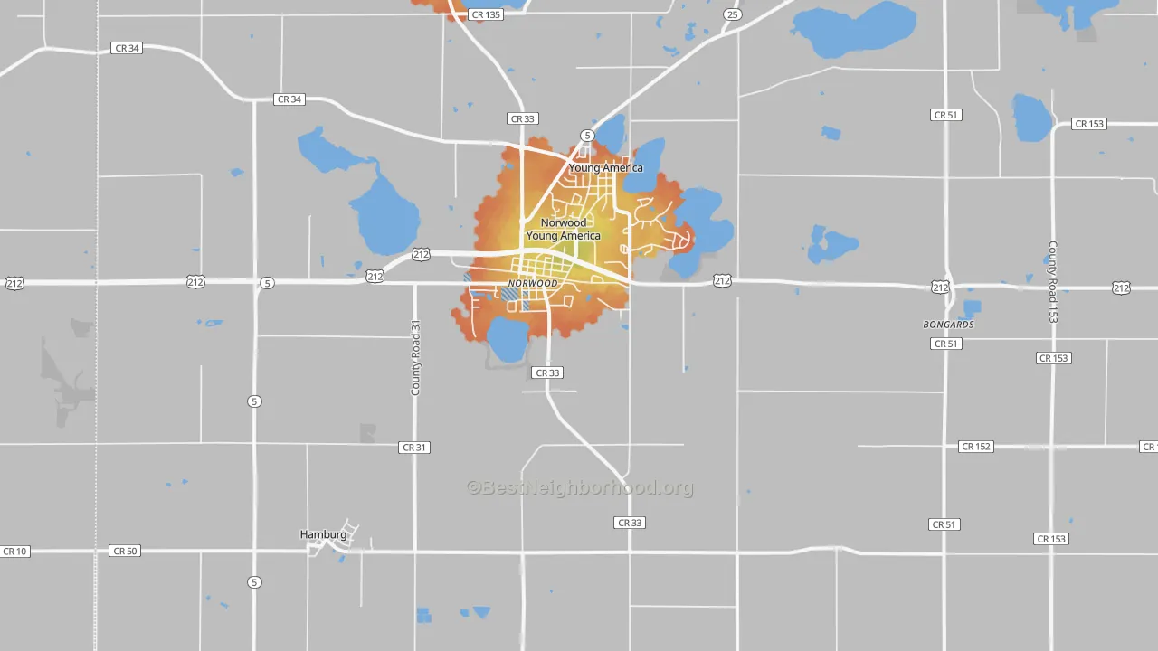 Bike Grade map of 55368, MN