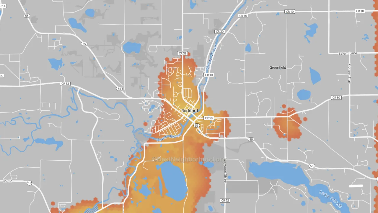 Bike Grade map of 55373, MN