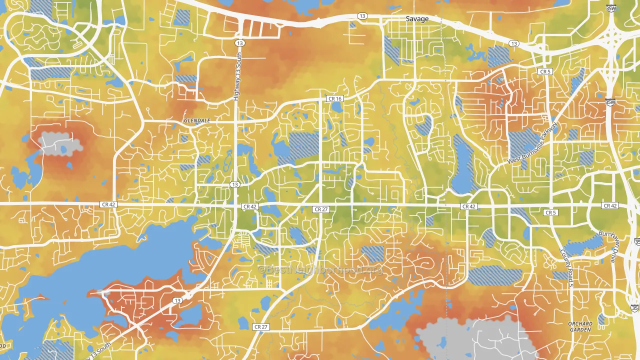 Bike Grade map of 55378, MN