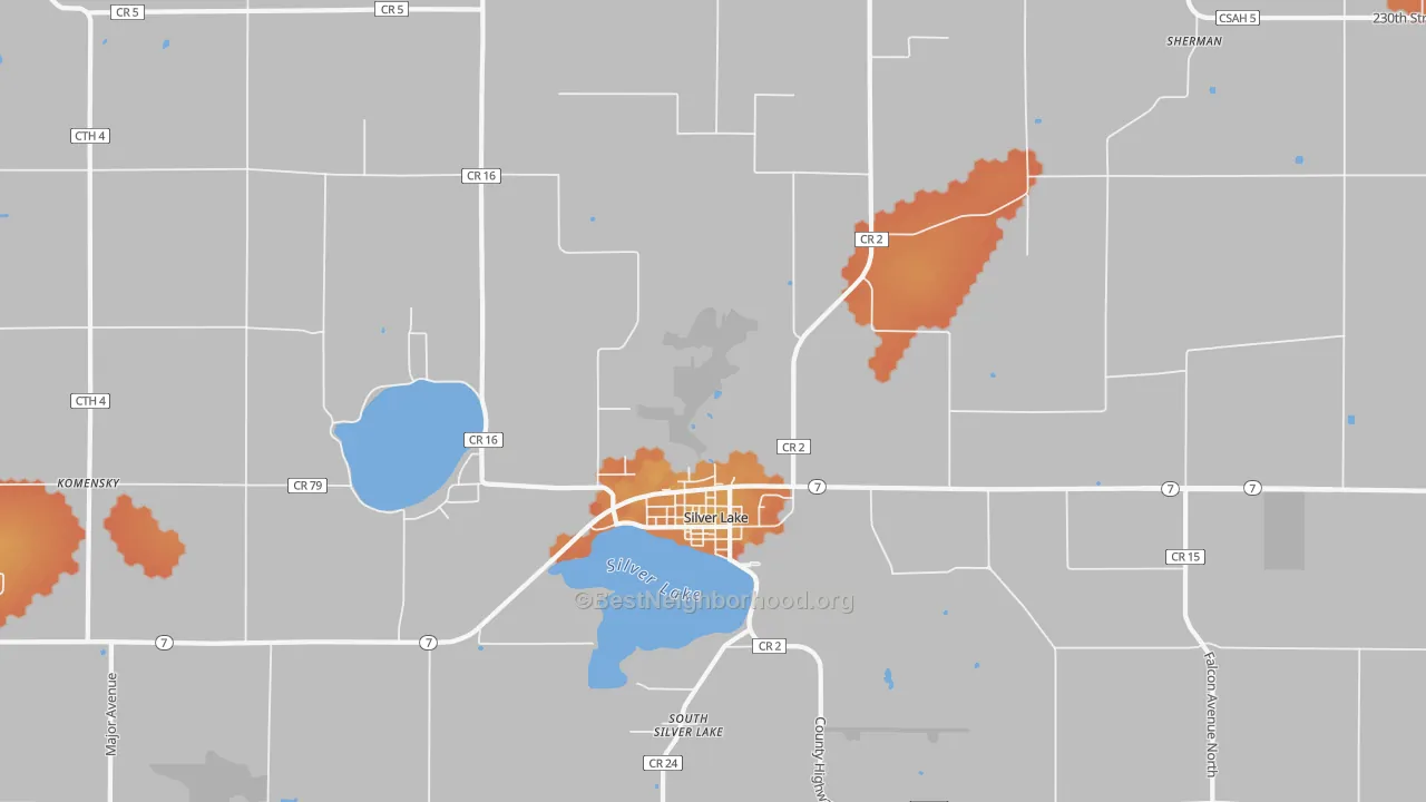 Bike Grade map of 55381, MN