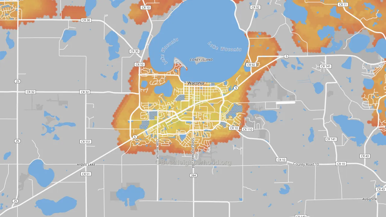 Bike Grade map of 55387, MN