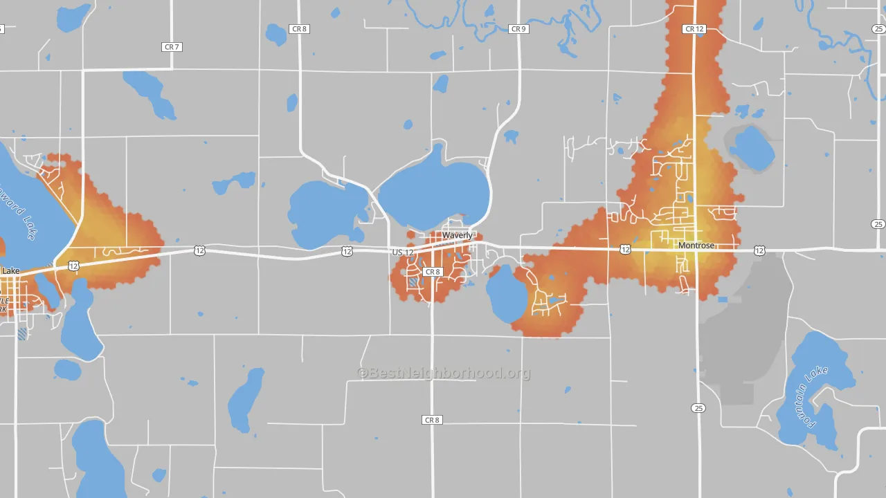 Bike Grade map of 55390, MN