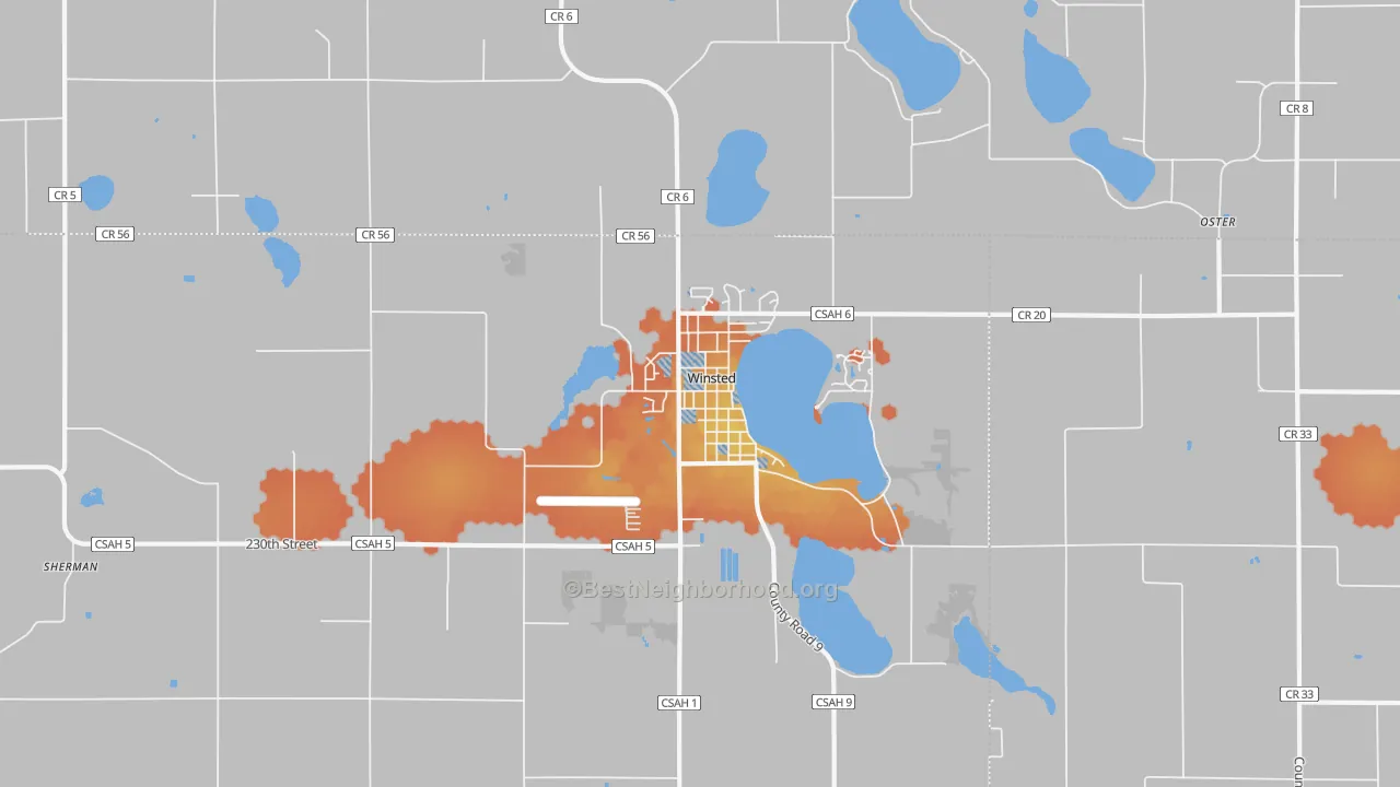 Bike Grade map of 55395, MN