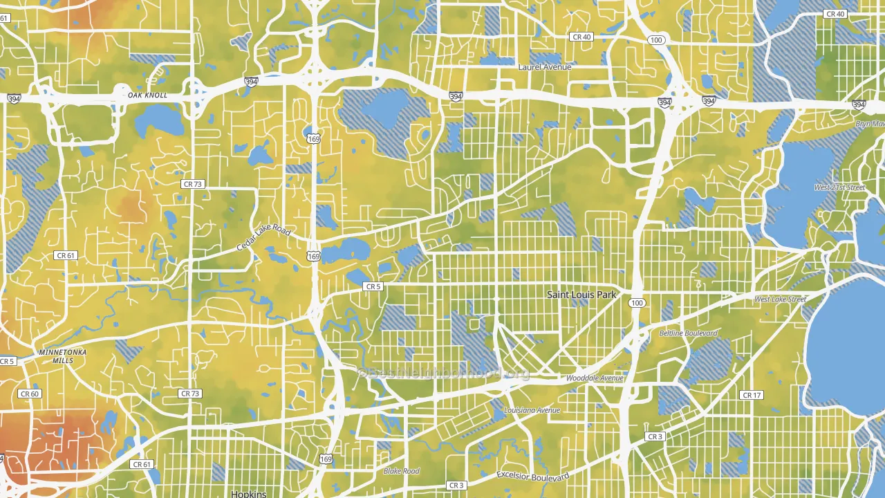 Bike Grade map of 55426, MN