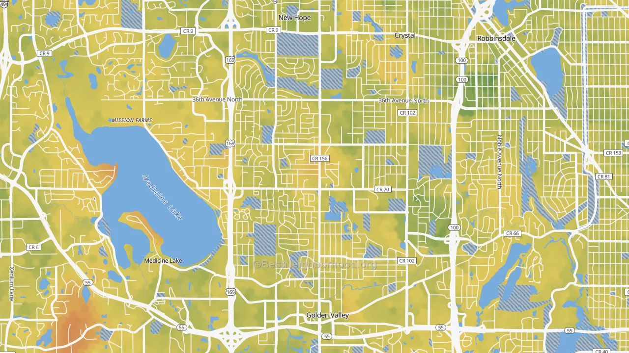 Bike Grade map of 55427, MN