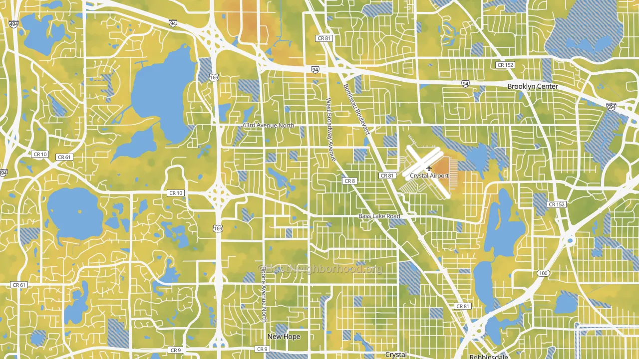 Bike Grade map of 55428, MN