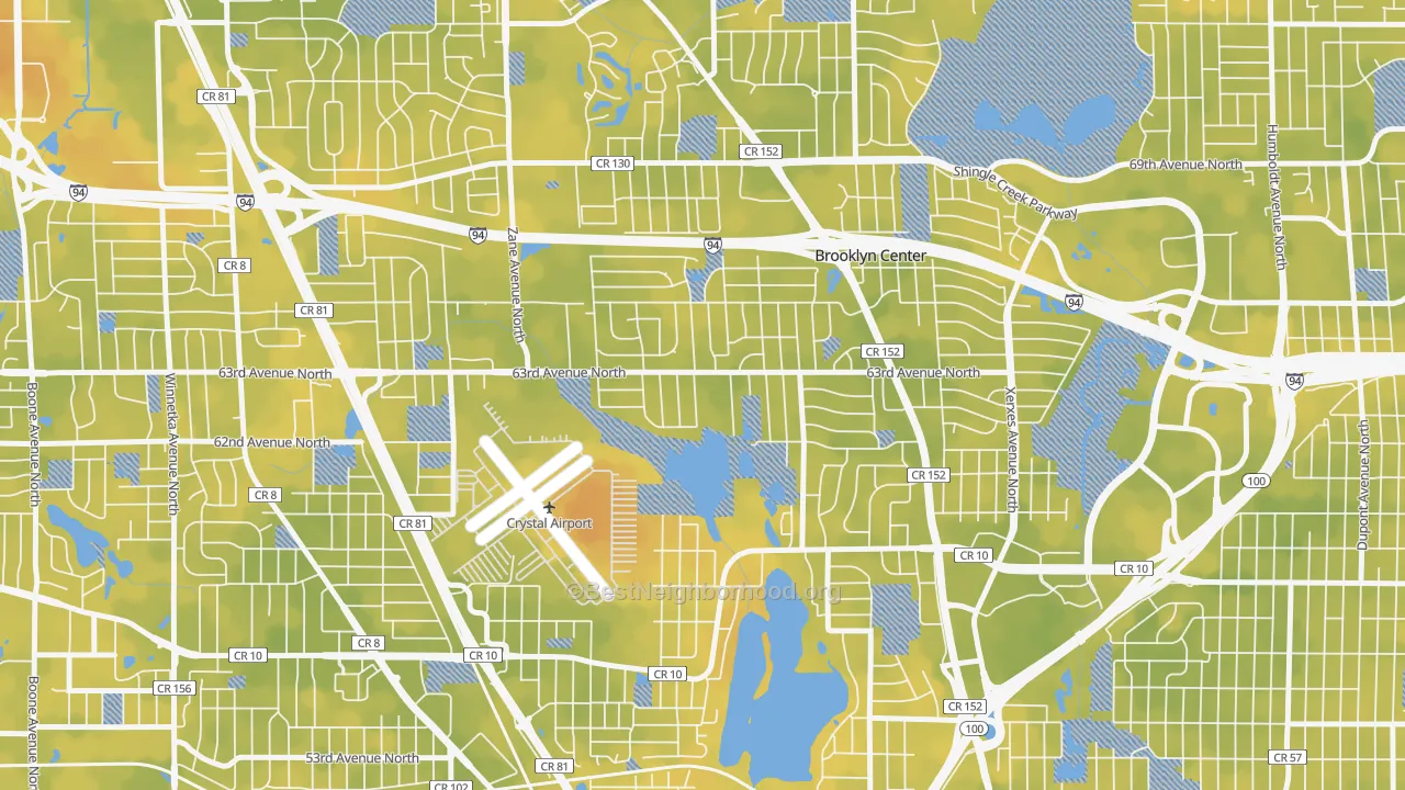 Bike Grade map of 55429, MN
