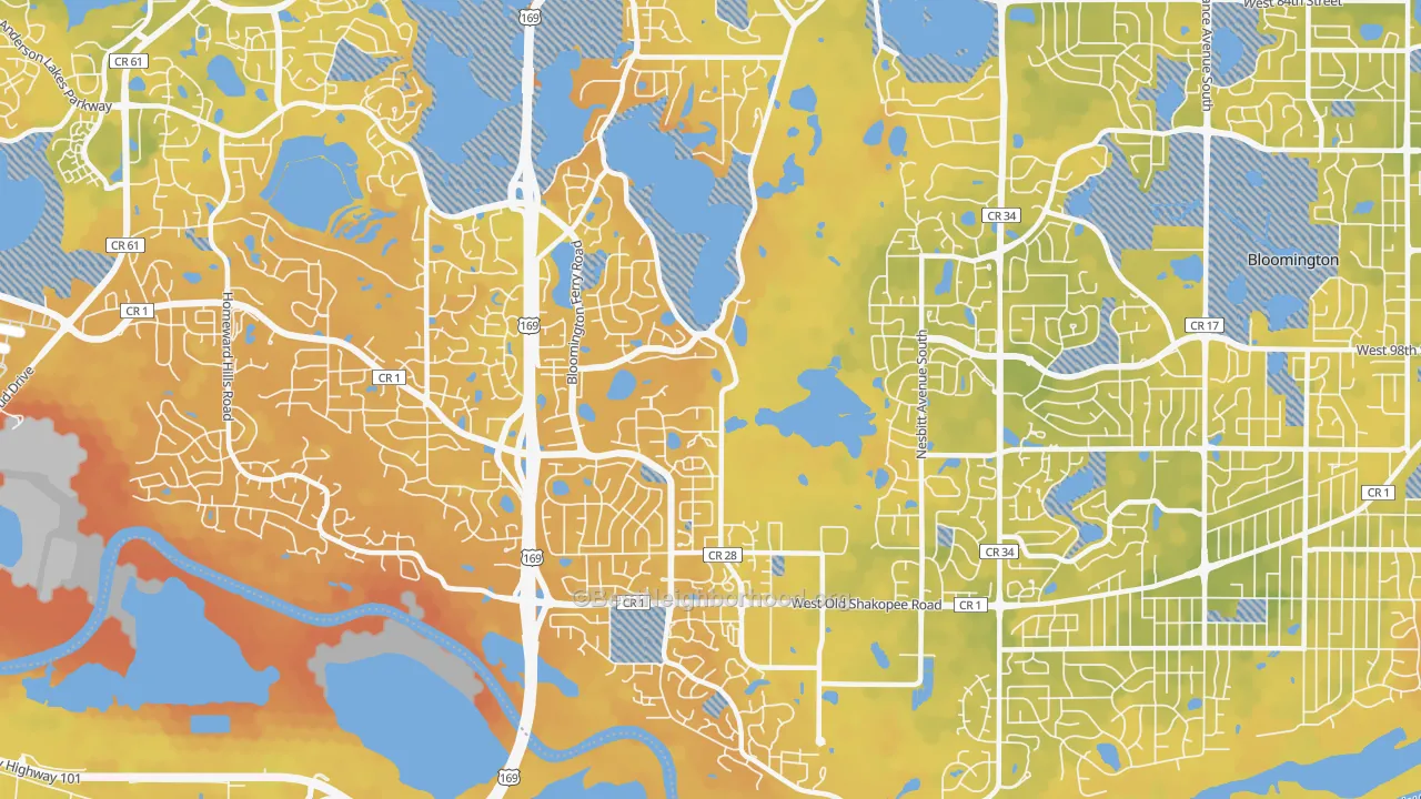 Bike Grade map of 55438, MN