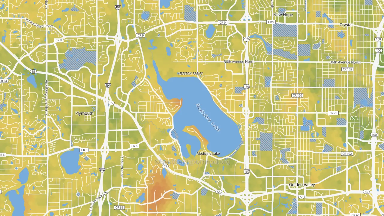 Bike Grade map of 55441, MN