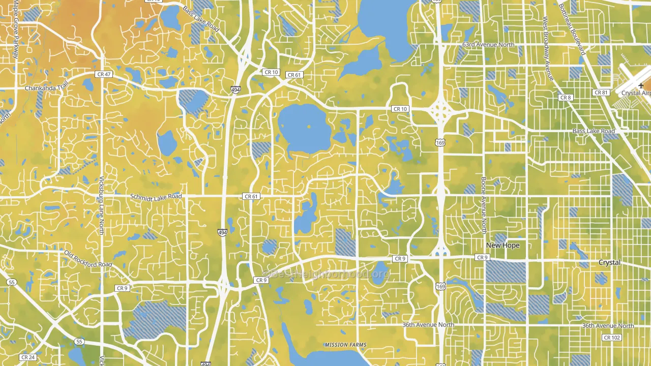 Bike Grade map of 55442, MN
