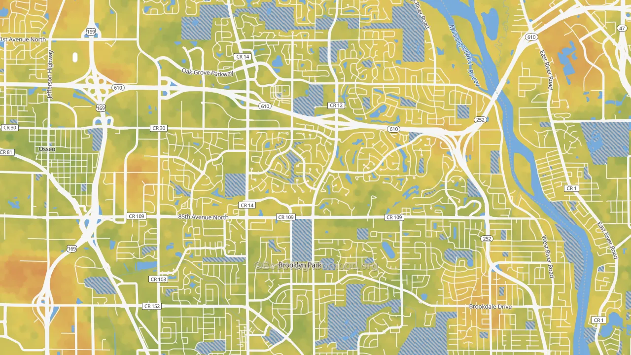 Bike Grade map of 55443, MN