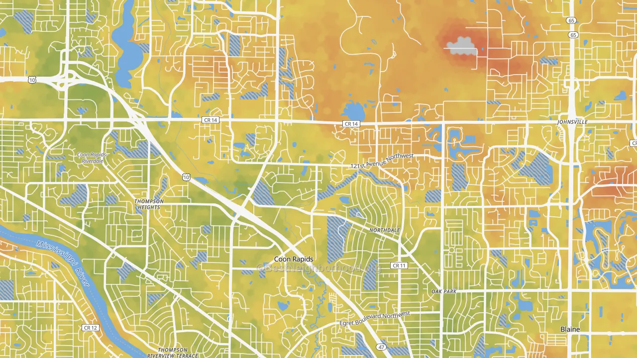 Bike Grade map of 55448, MN