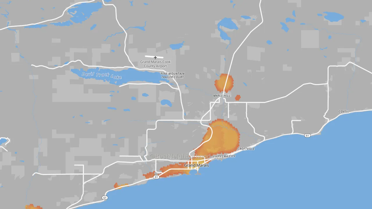 Bike Grade map of 55604, MN