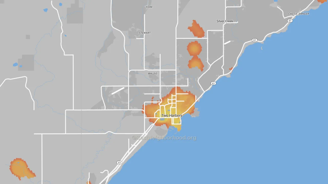 Bike Grade map of 55616, MN
