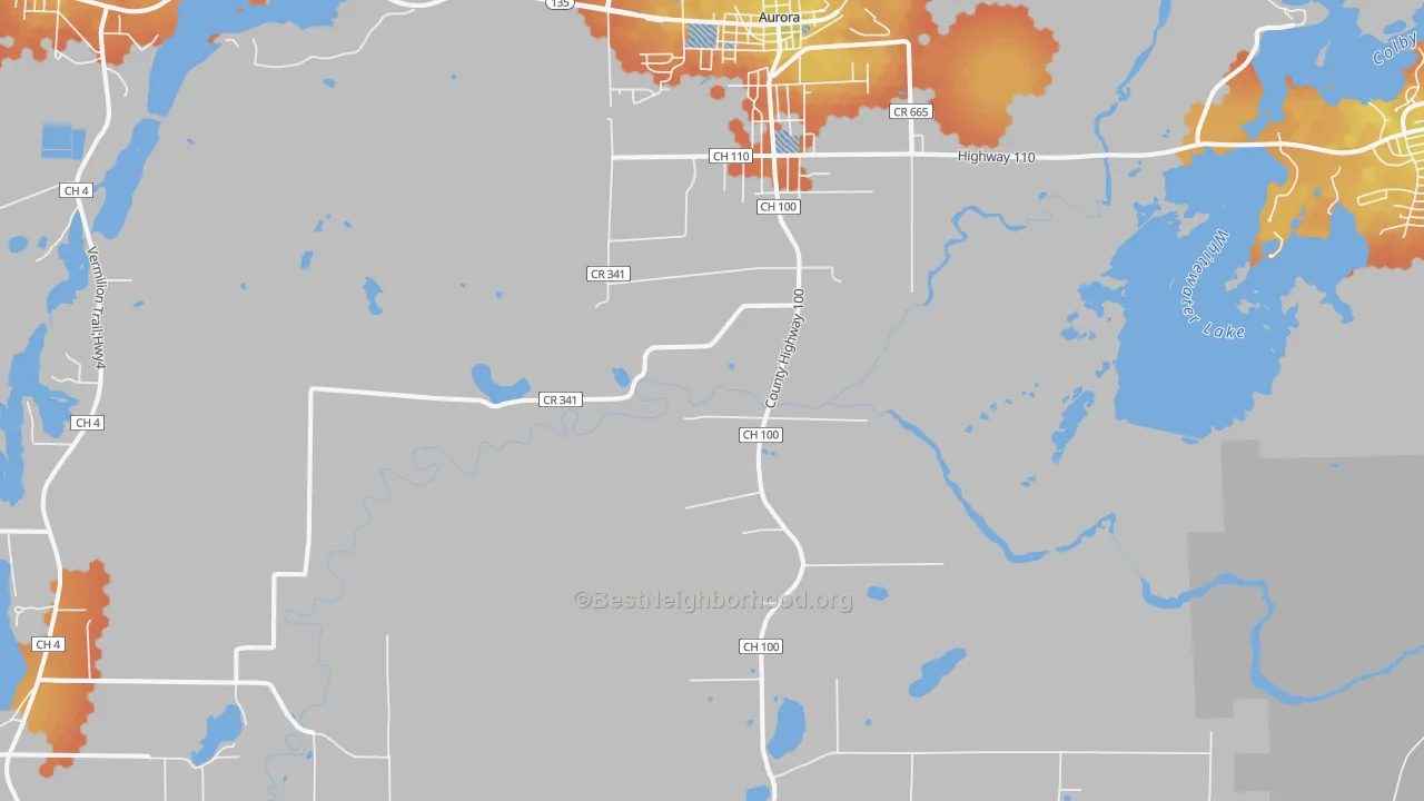 Bike Grade map of 55705, MN