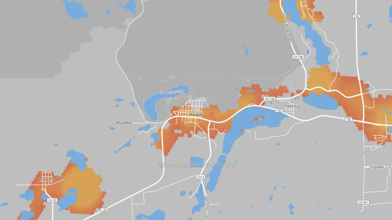 Bike Grade map of 55708, MN