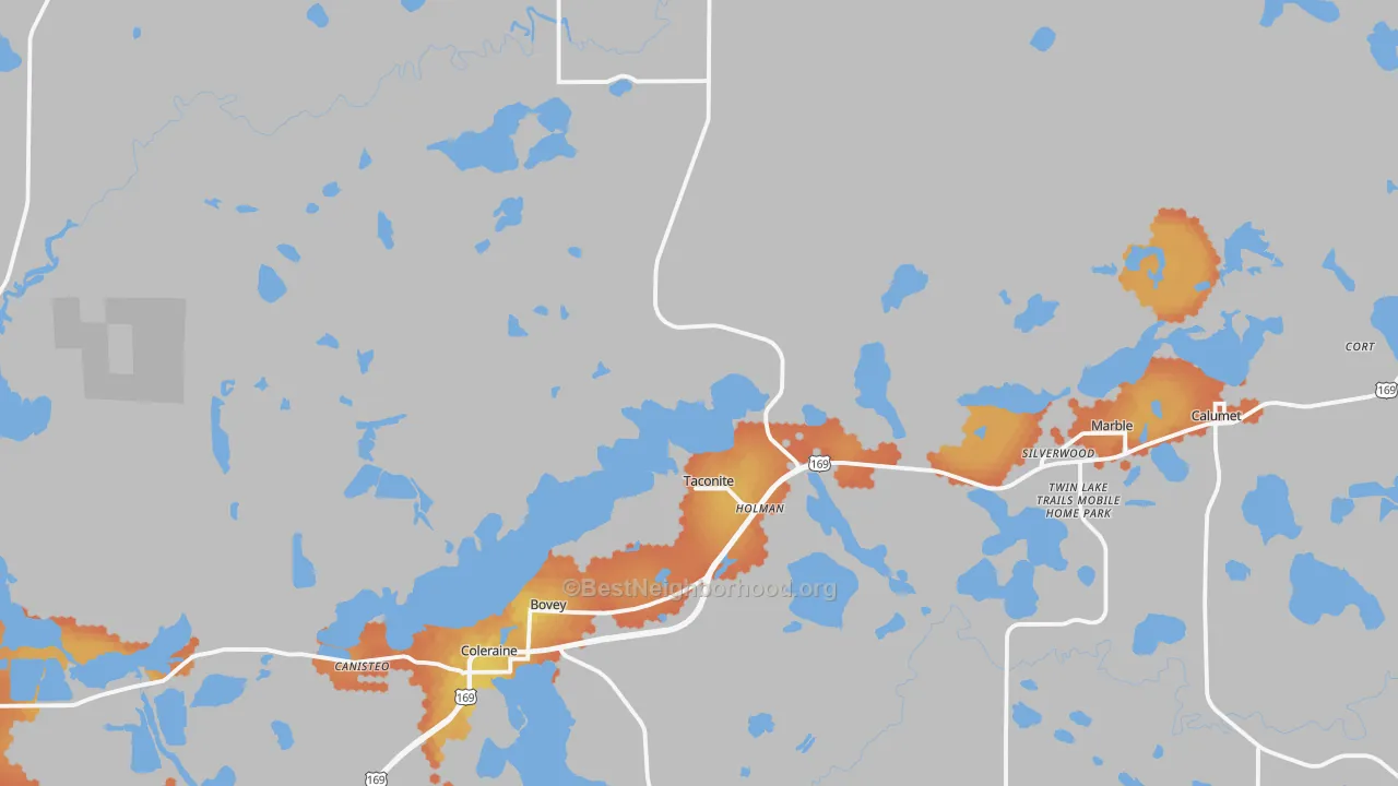 Bike Grade map of 55709, MN