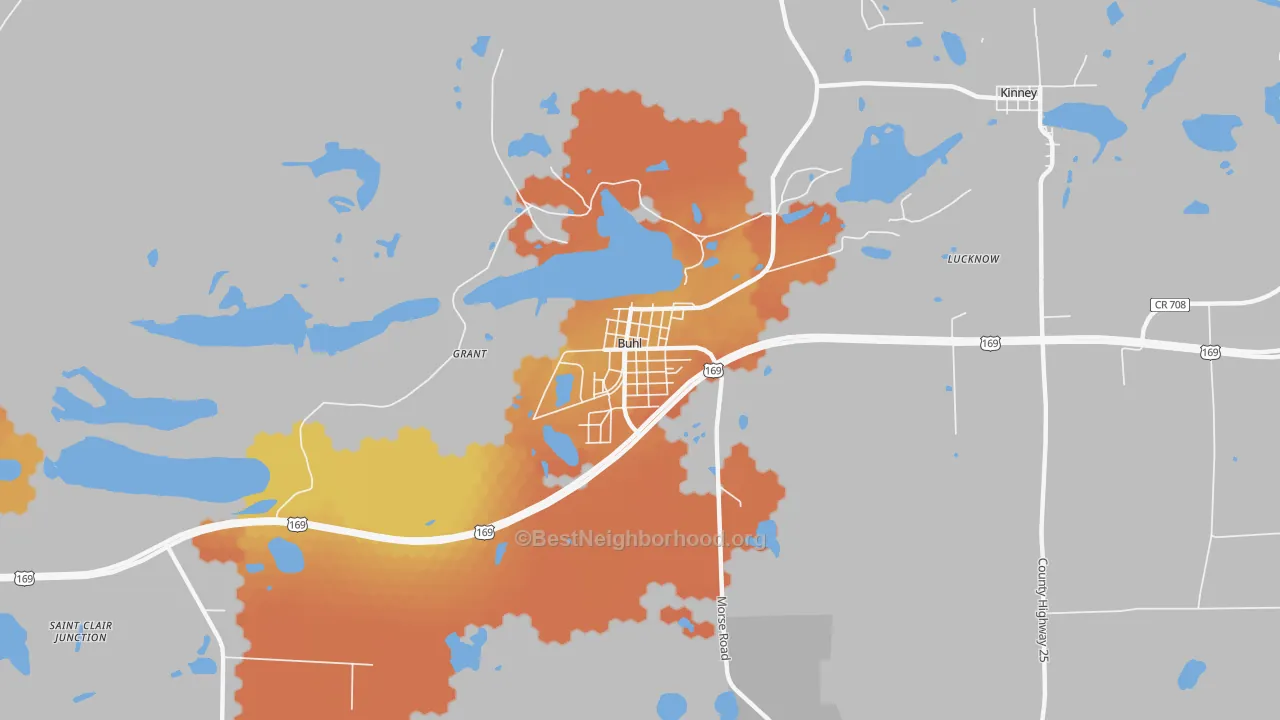 Bike Grade map of 55713, MN