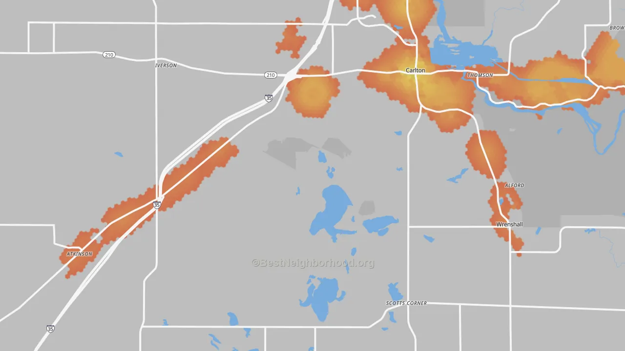 Bike Grade map of 55718, MN