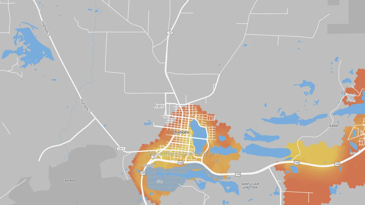 Bike Grade map of 55719, MN