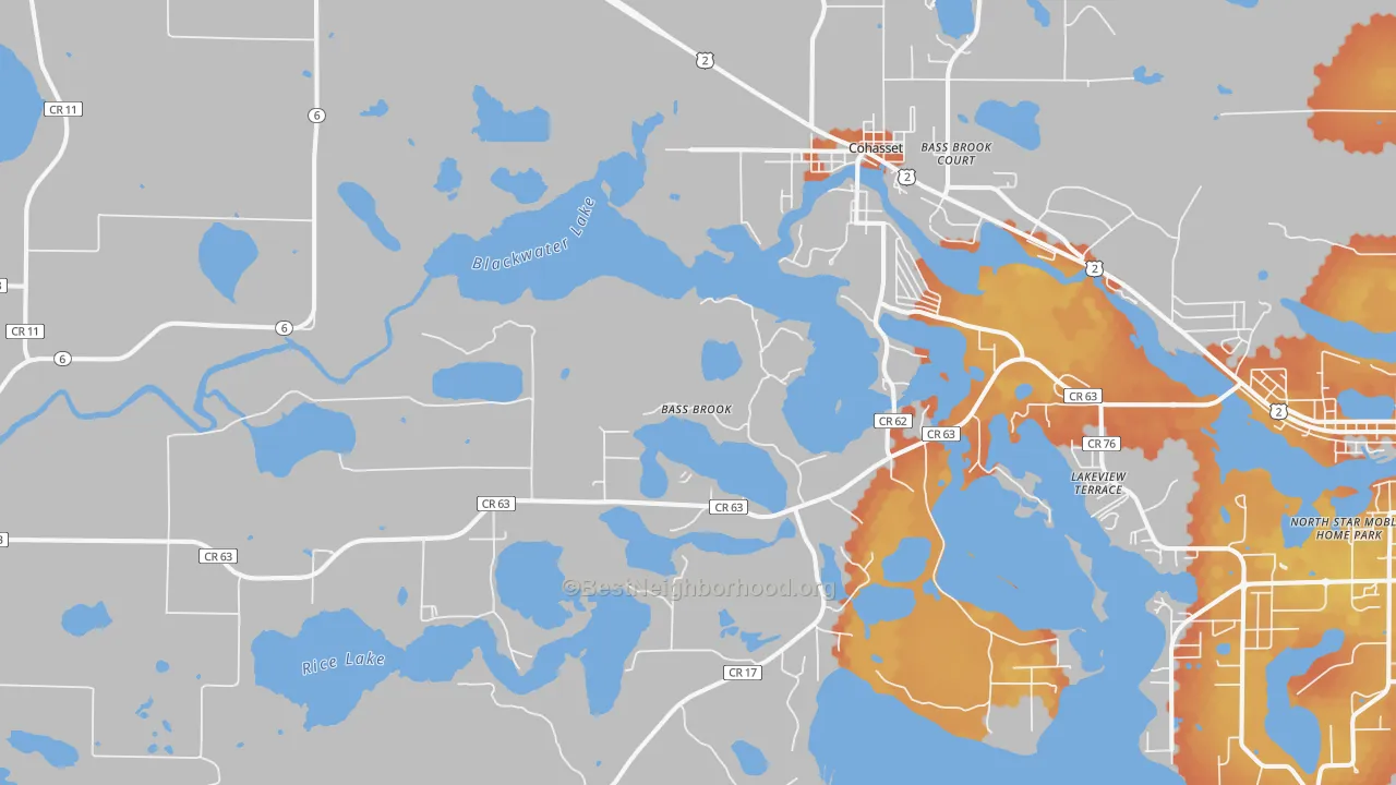 Bike Grade map of 55721, MN