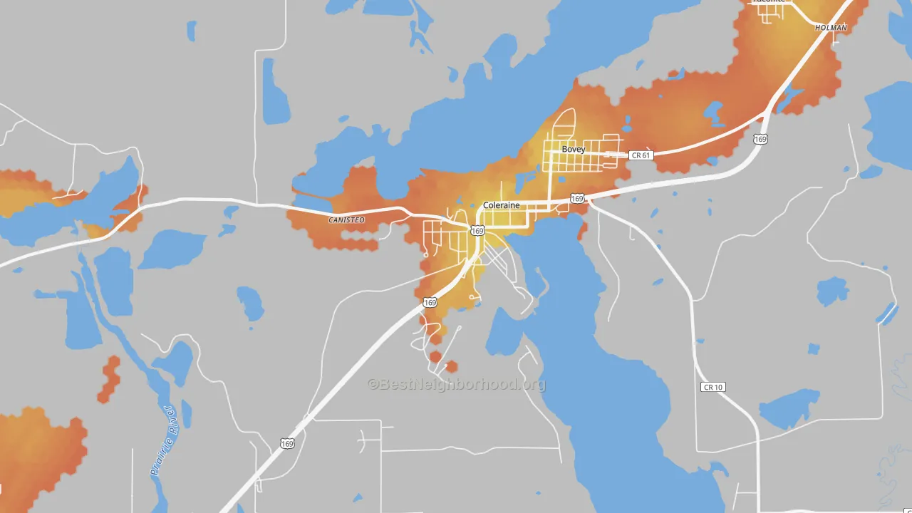 Bike Grade map of 55722, MN