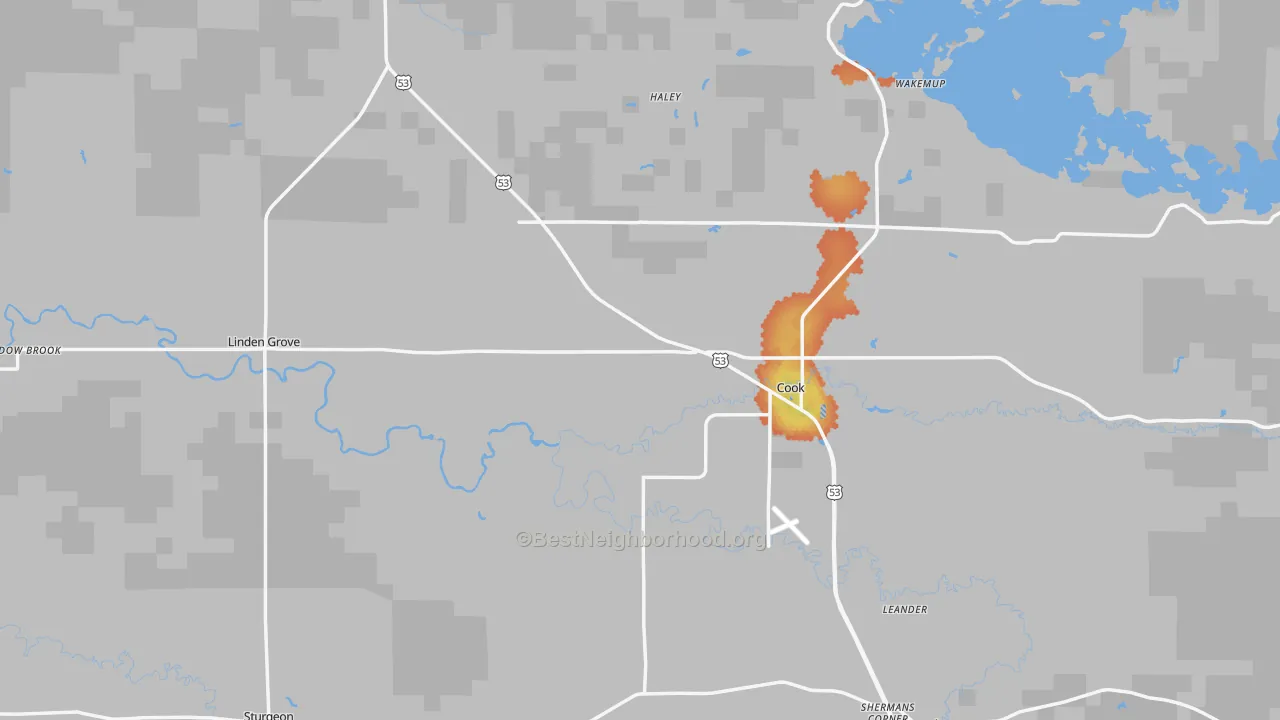 Bike Grade map of 55723, MN