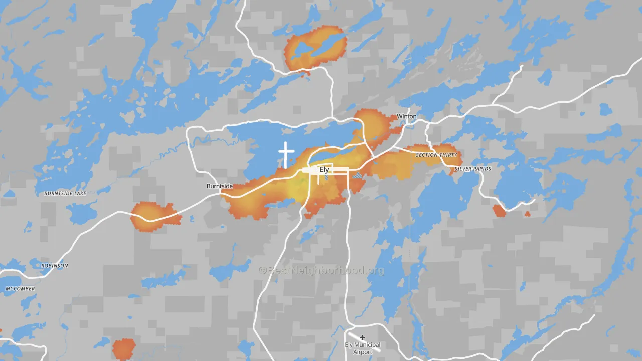 Bike Grade map of 55731, MN