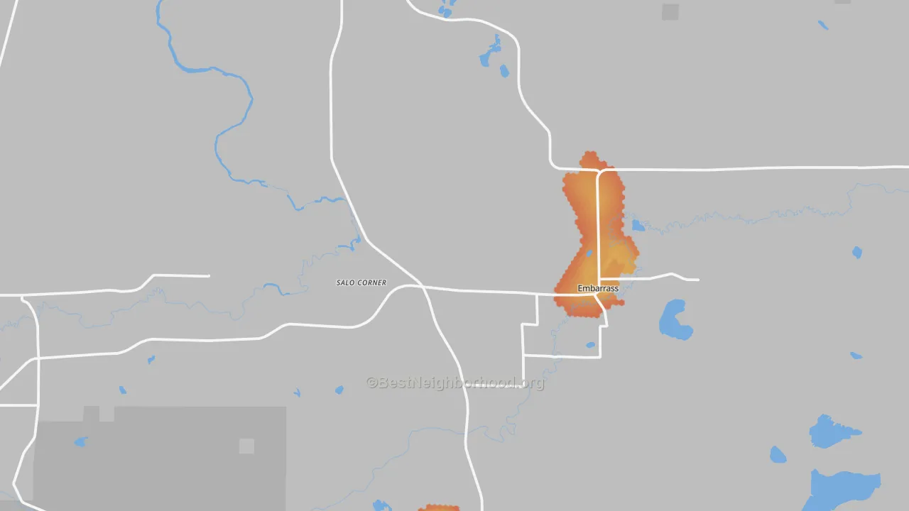Bike Grade map of 55732, MN