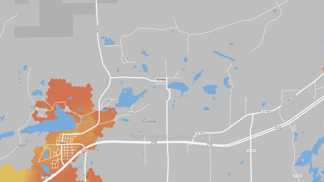 Bike Grade map of 55758, MN