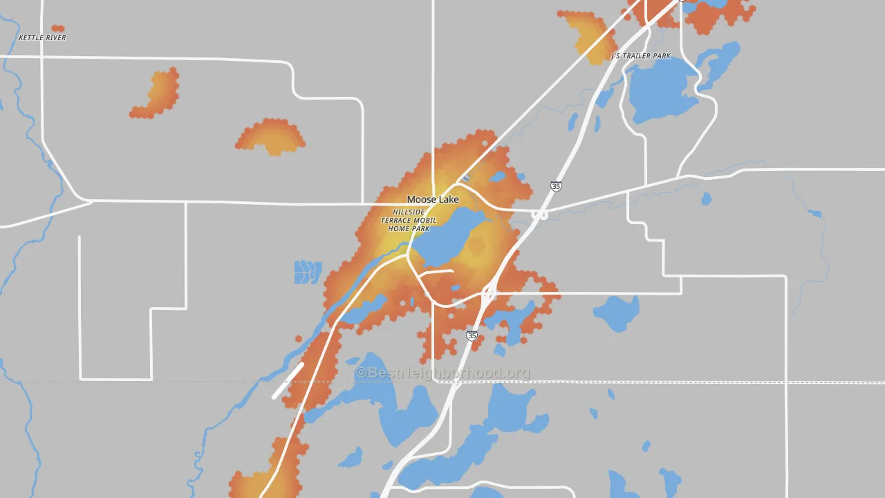 Bike Grade map of 55767, MN