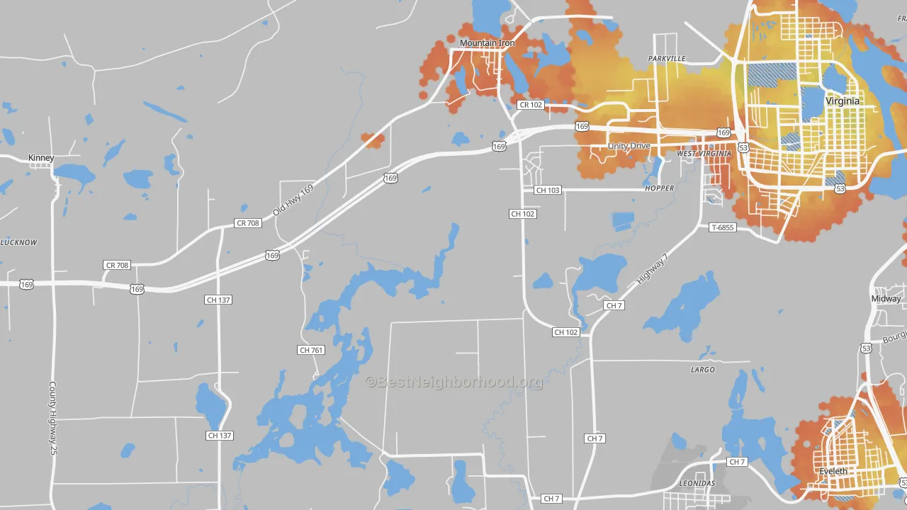 Bike Grade map of 55768, MN