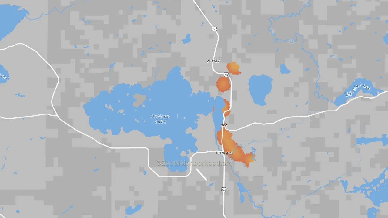 Bike Grade map of 55771, MN