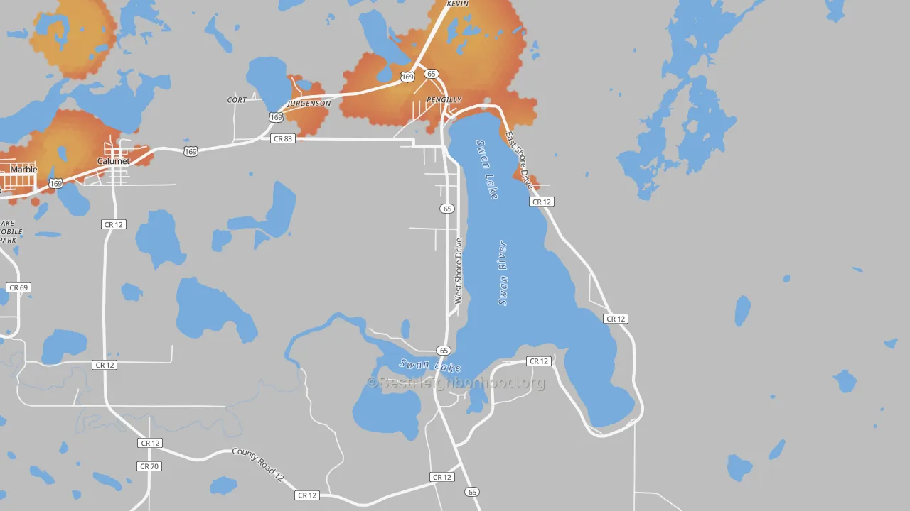 Bike Grade map of 55775, MN