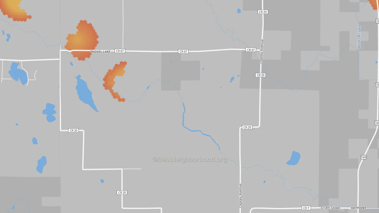 Bike Grade map of 55785, MN