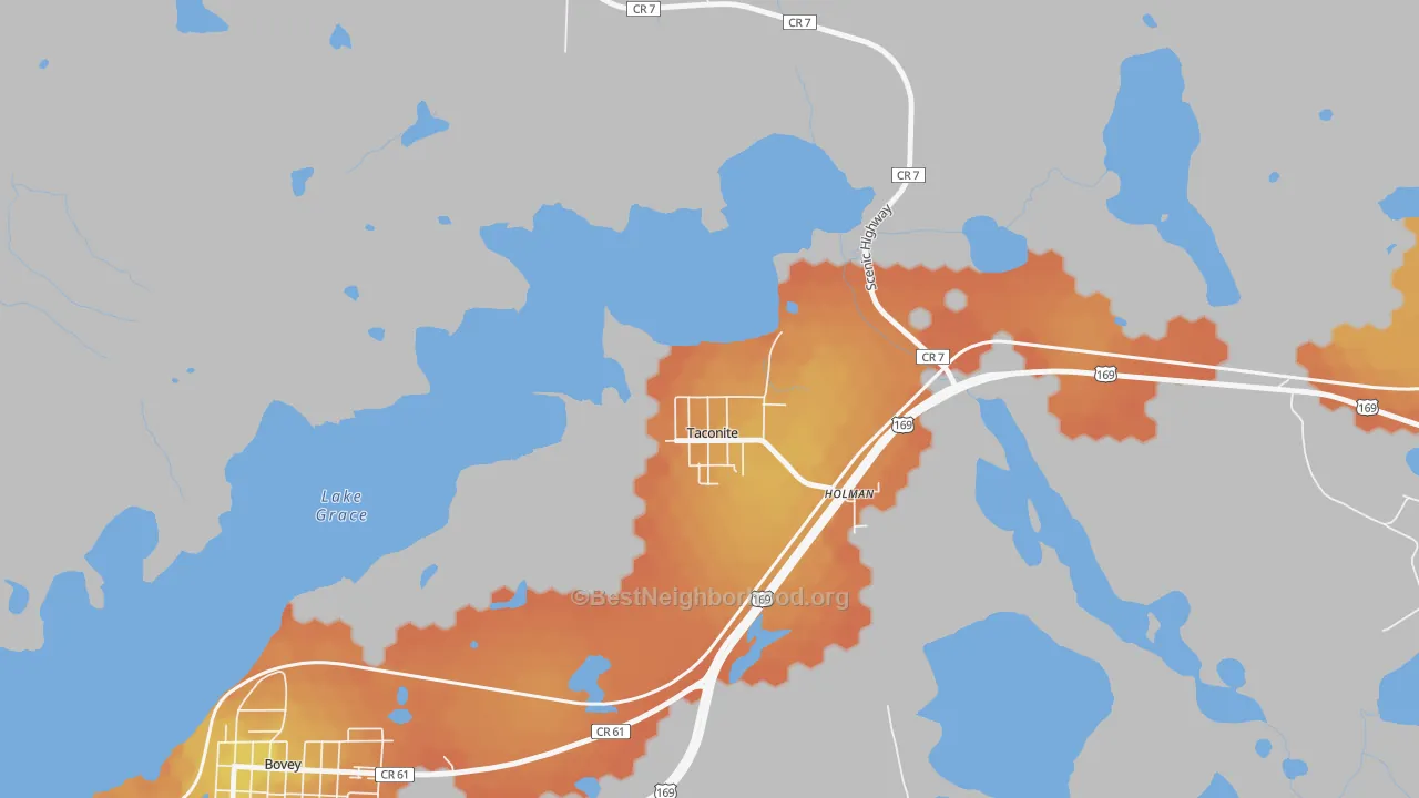 Bike Grade map of 55786, MN