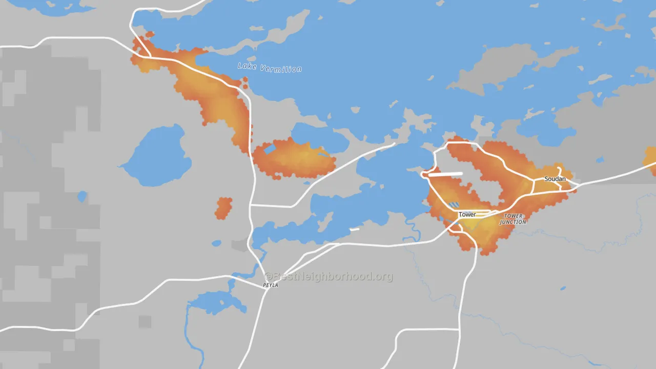 Bike Grade map of 55790, MN