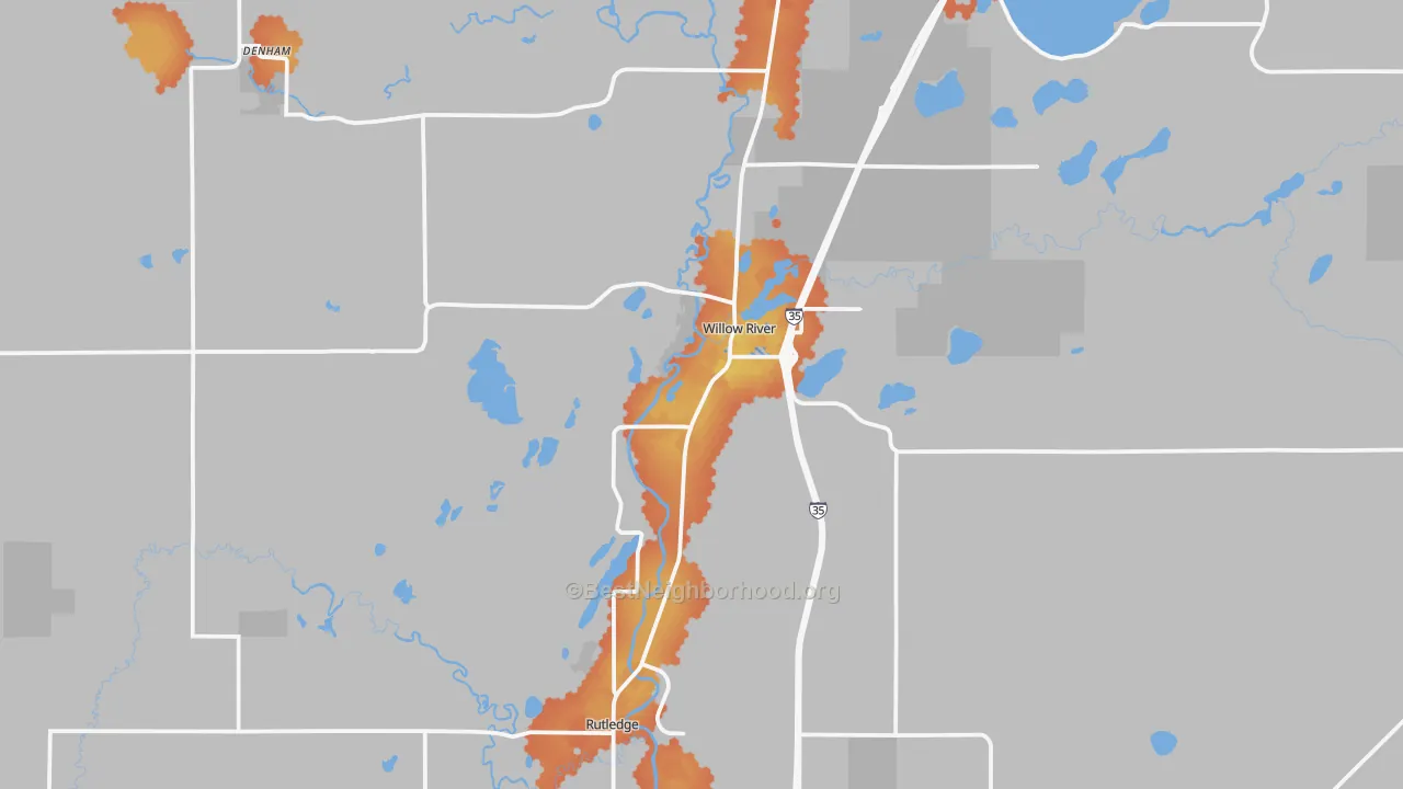 Bike Grade map of 55795, MN