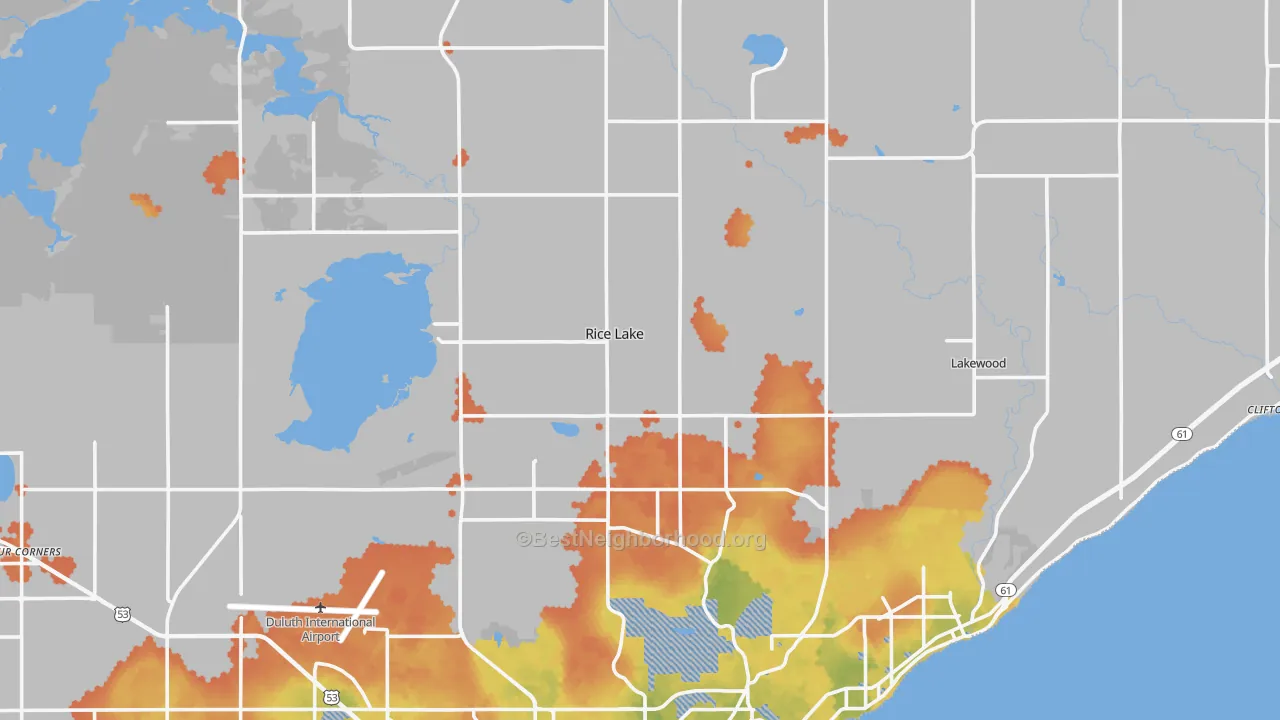 Bike Grade map of 55803, MN