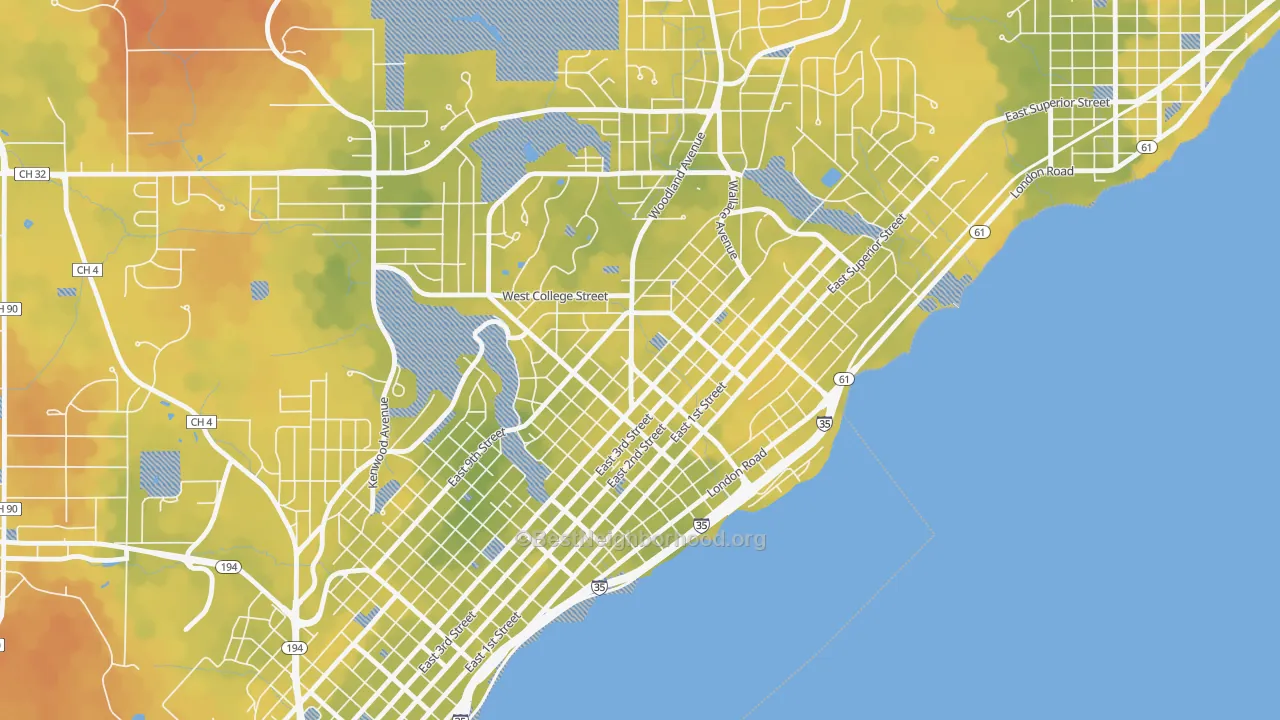 Bike Grade map of 55812, MN