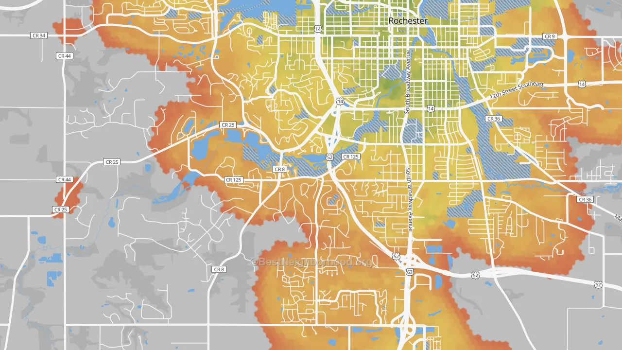 Bike Grade map of 55902, MN