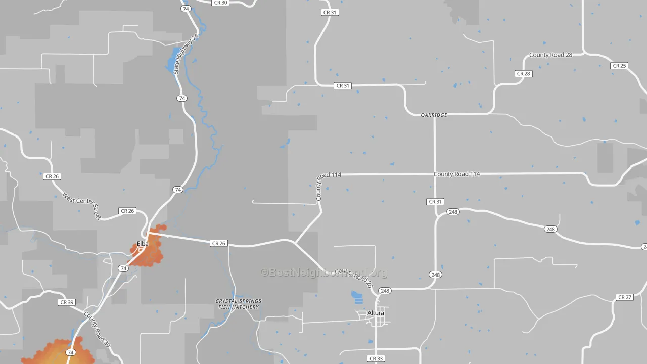 Bike Grade map of 55910, MN