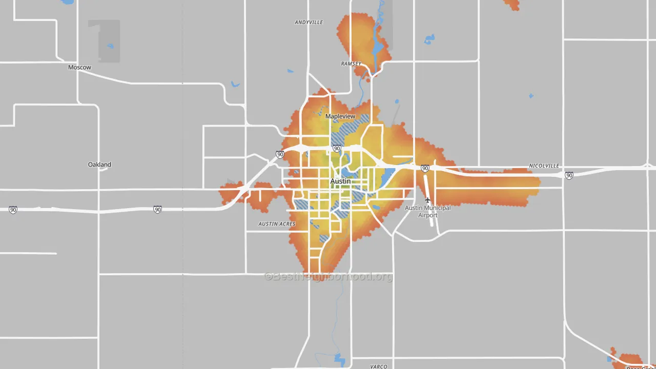 Bike Grade map of 55912, MN