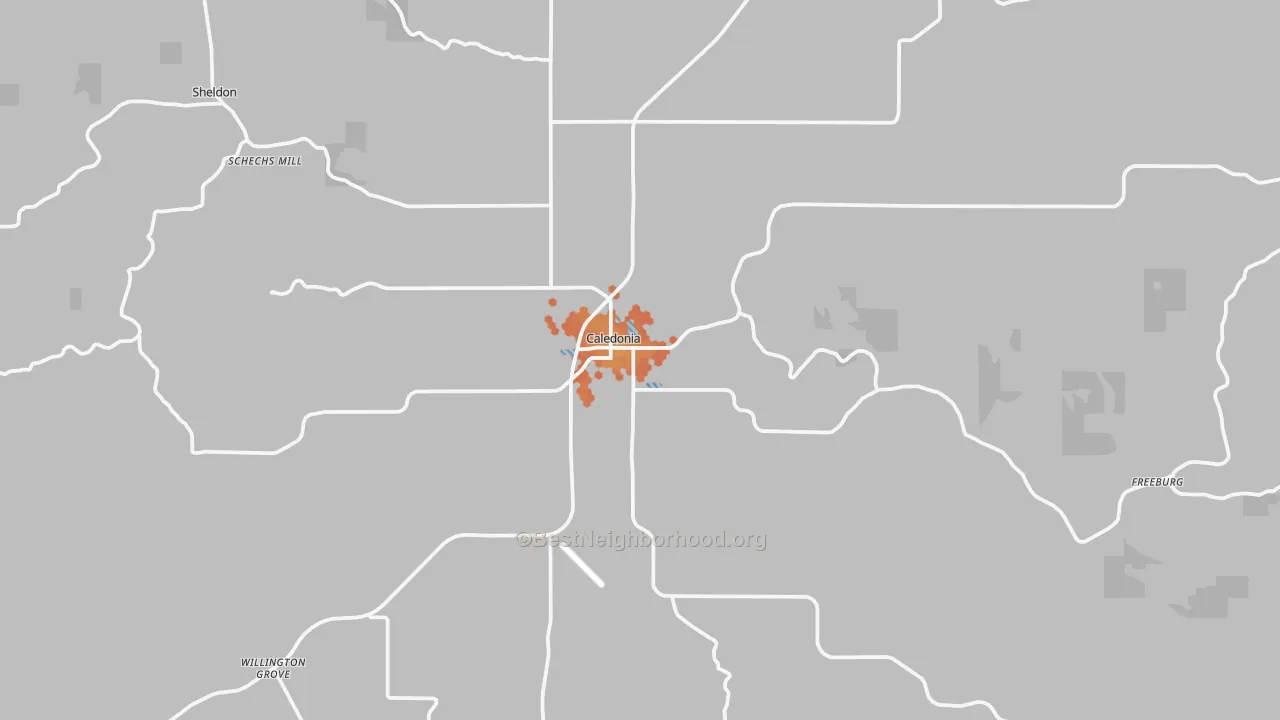 Bike Grade map of 55921, MN
