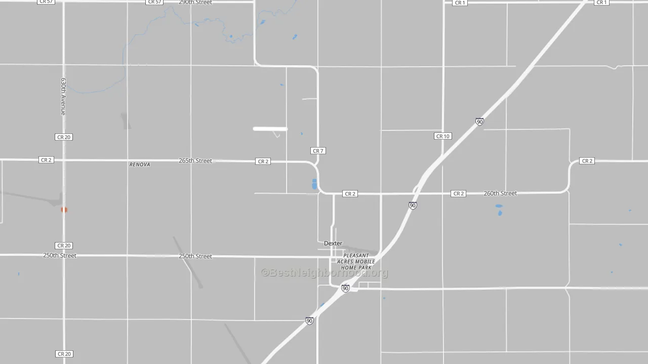 Bike Grade map of 55926, MN