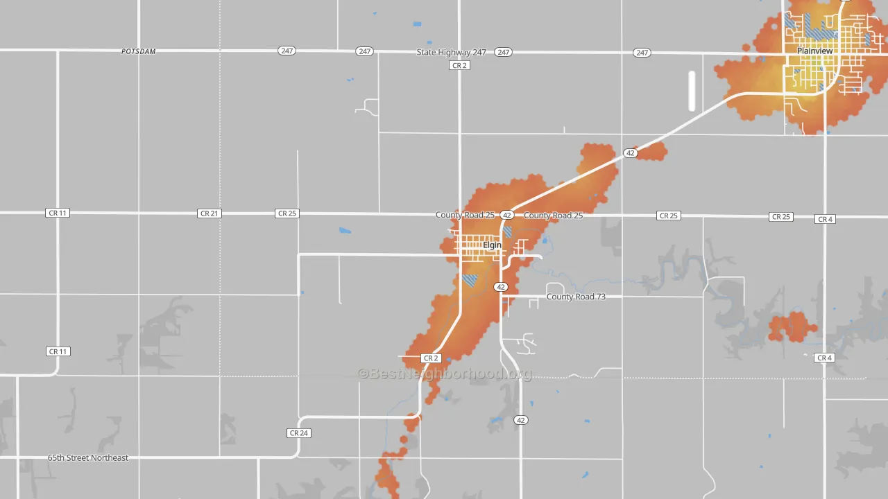 Bike Grade map of 55932, MN